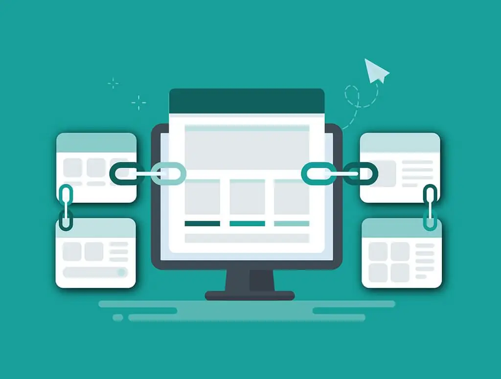 Backlink audit showing connected websites and links