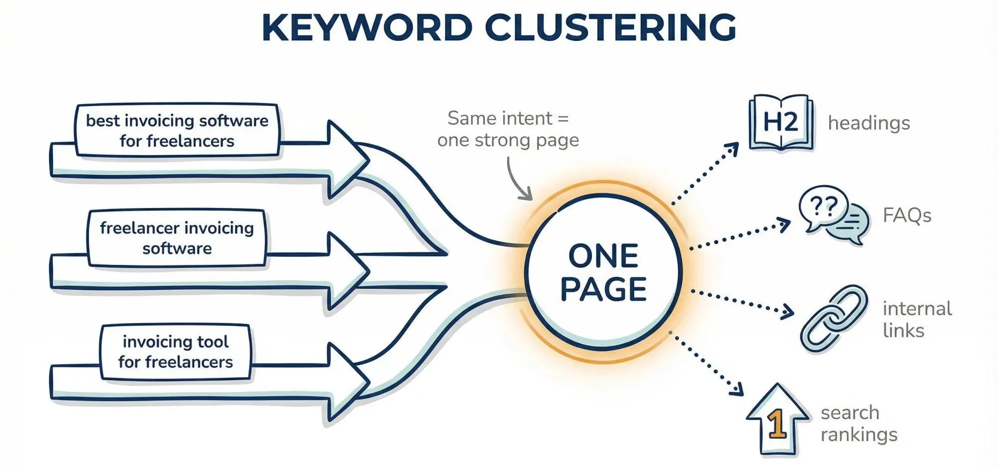 Competing web pages targeting the same search intent