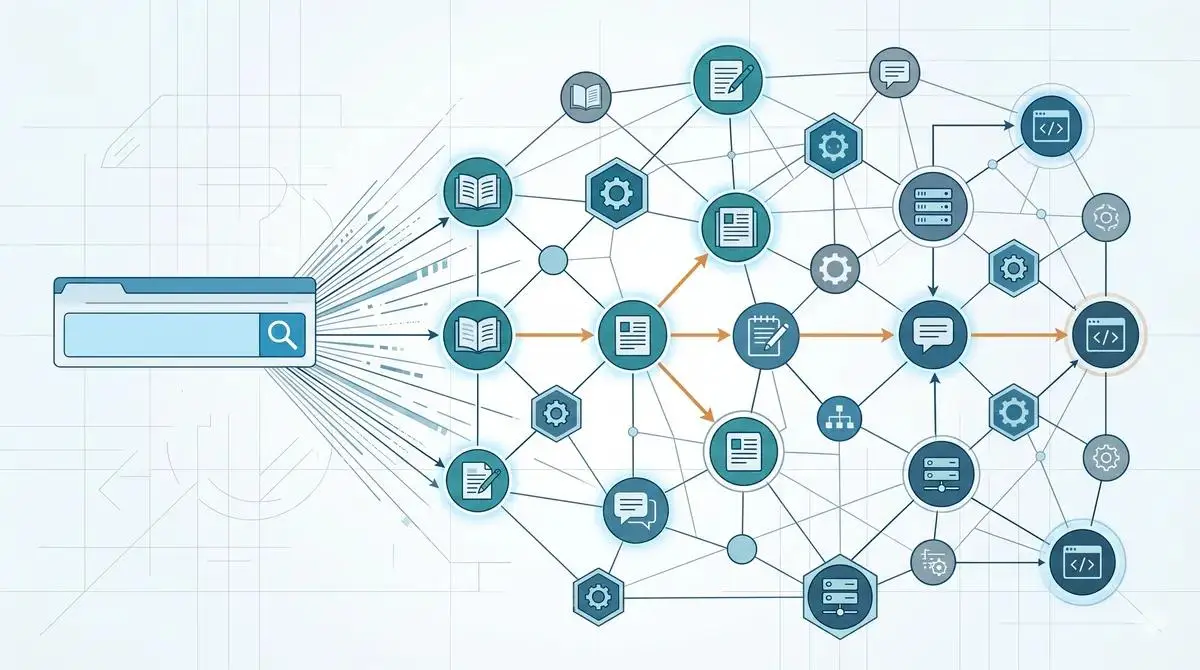 Connected concepts illustrating semantic SEO